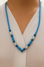 Vibrant Blue Beaded Necklace