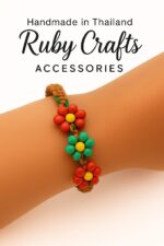 Earthy Bloom Flower Bracelet – Handmade Thai Braided Jewelry | Ruby Crafts