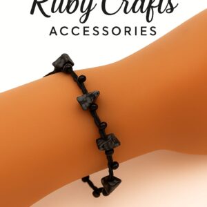 Geometric Stone & Black Cord Bracelet